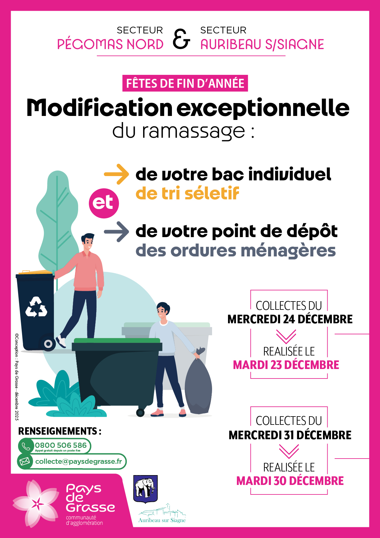Collecte déchets CAPG noël 2025